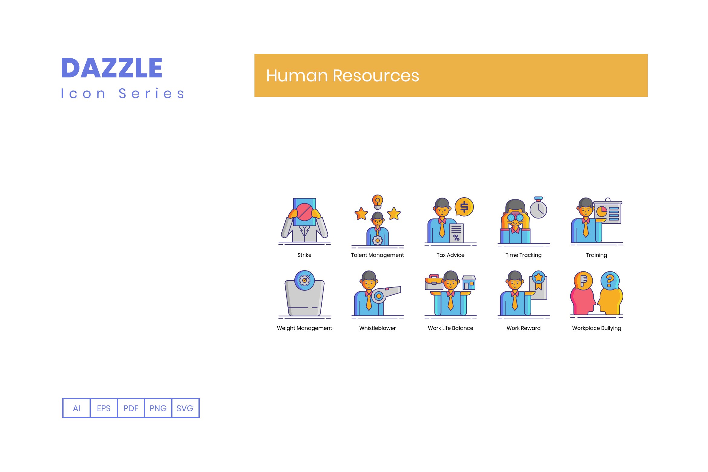 human resources icons dazzle cm 5 342