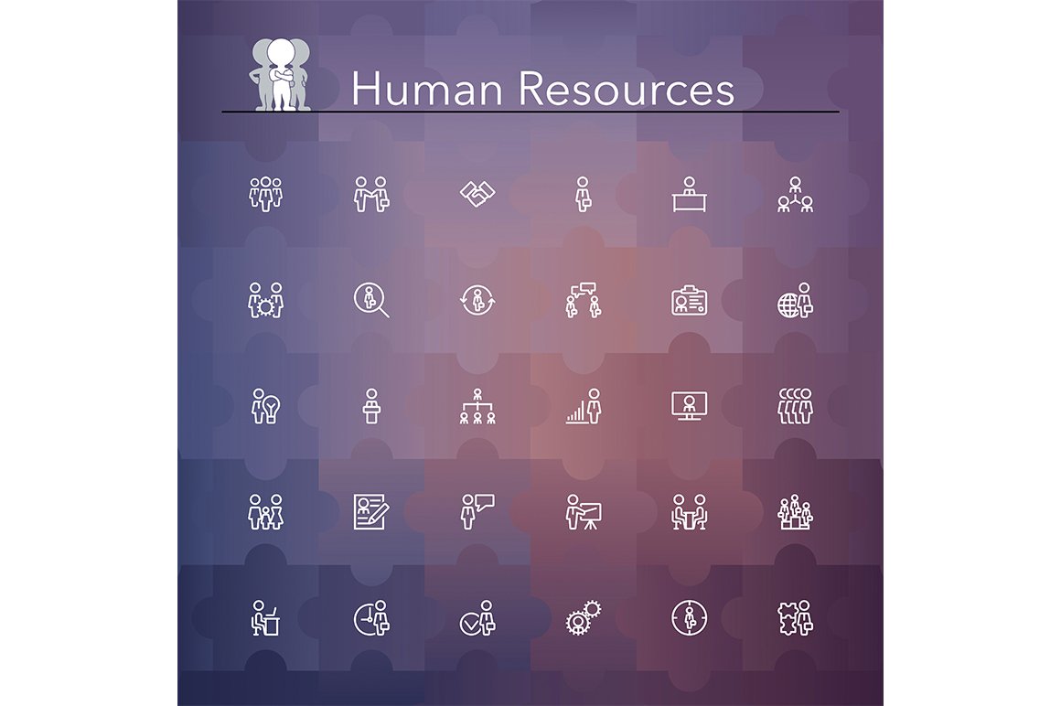 Human Resources Line Icons cover image.