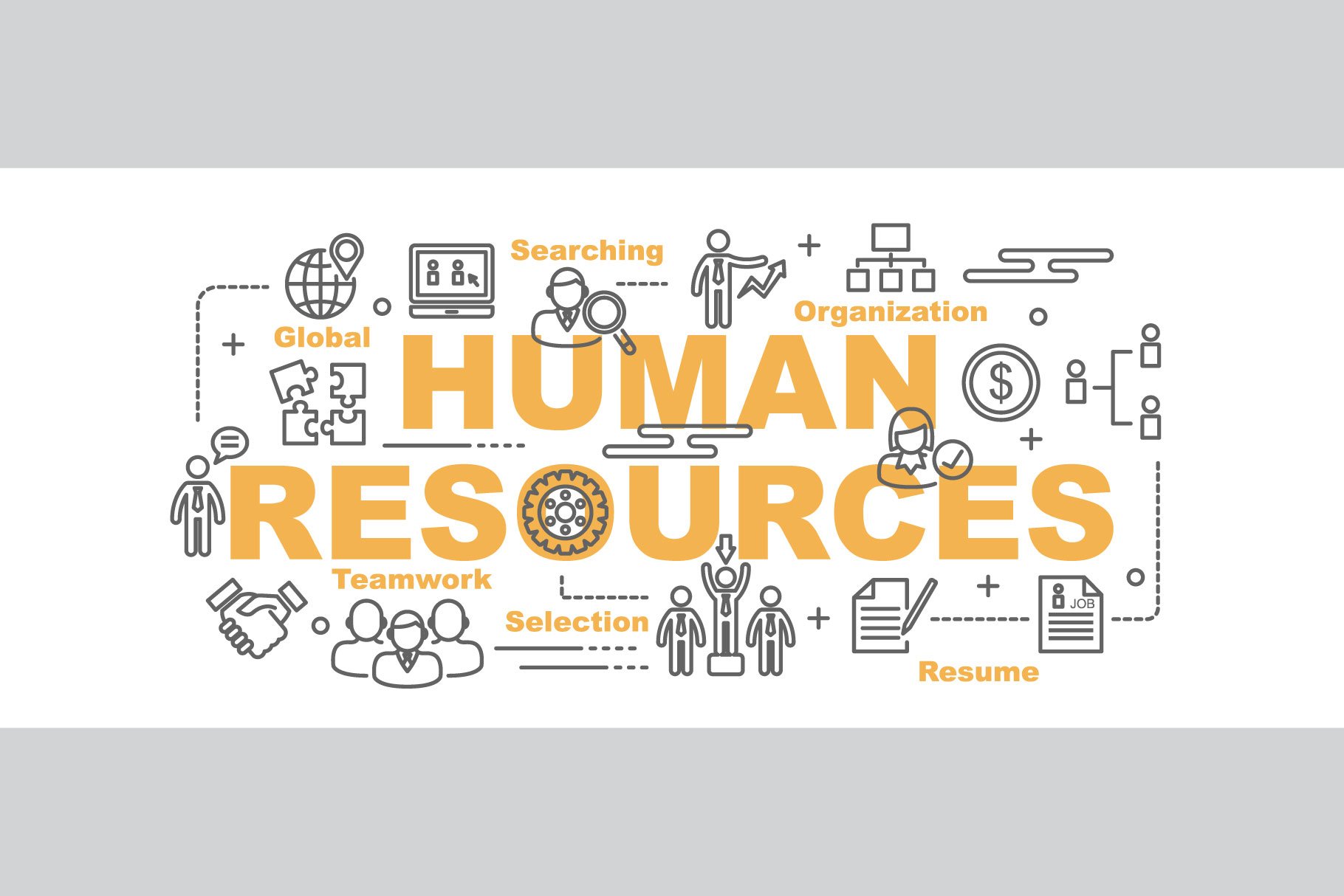 Human Resources Outline Icons Banner cover image.