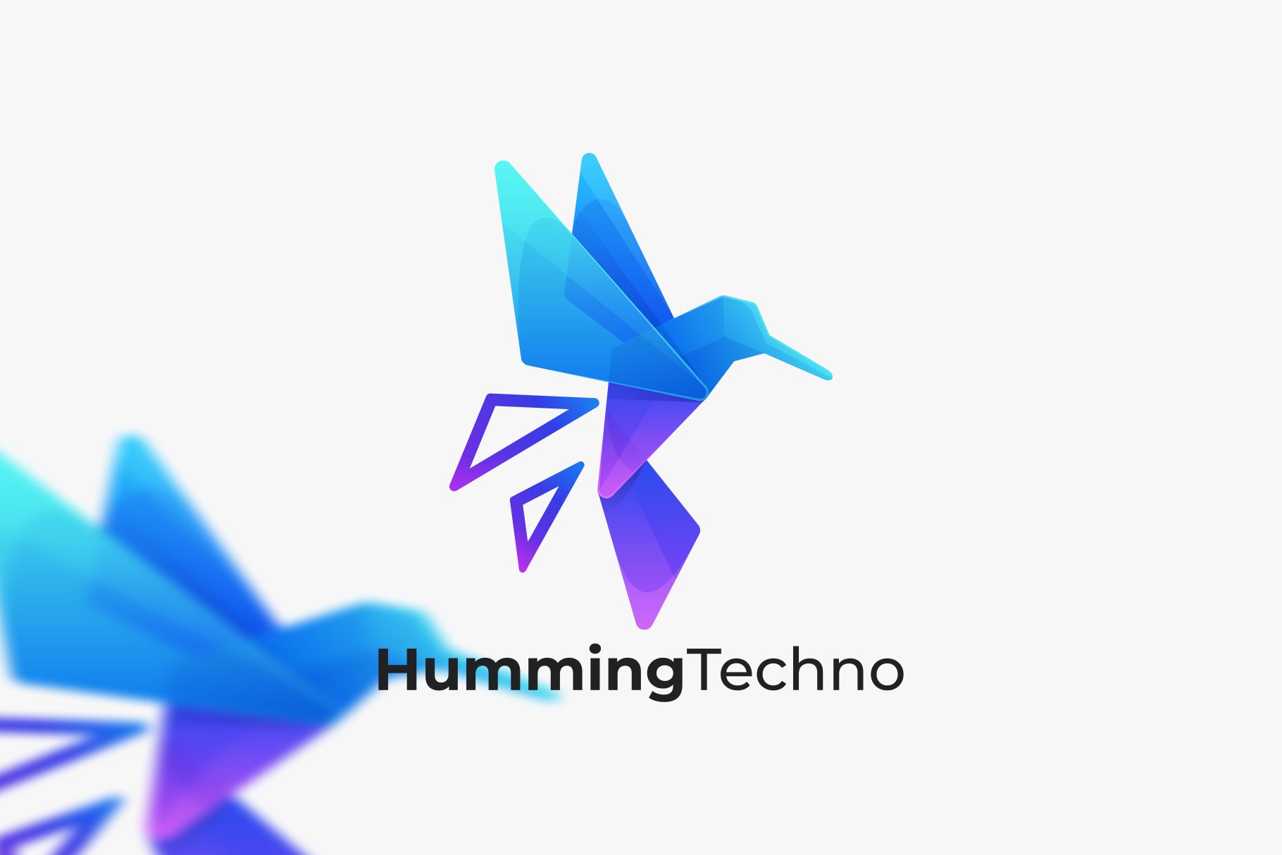 Humming Bird Gradient Colorful Logo cover image.