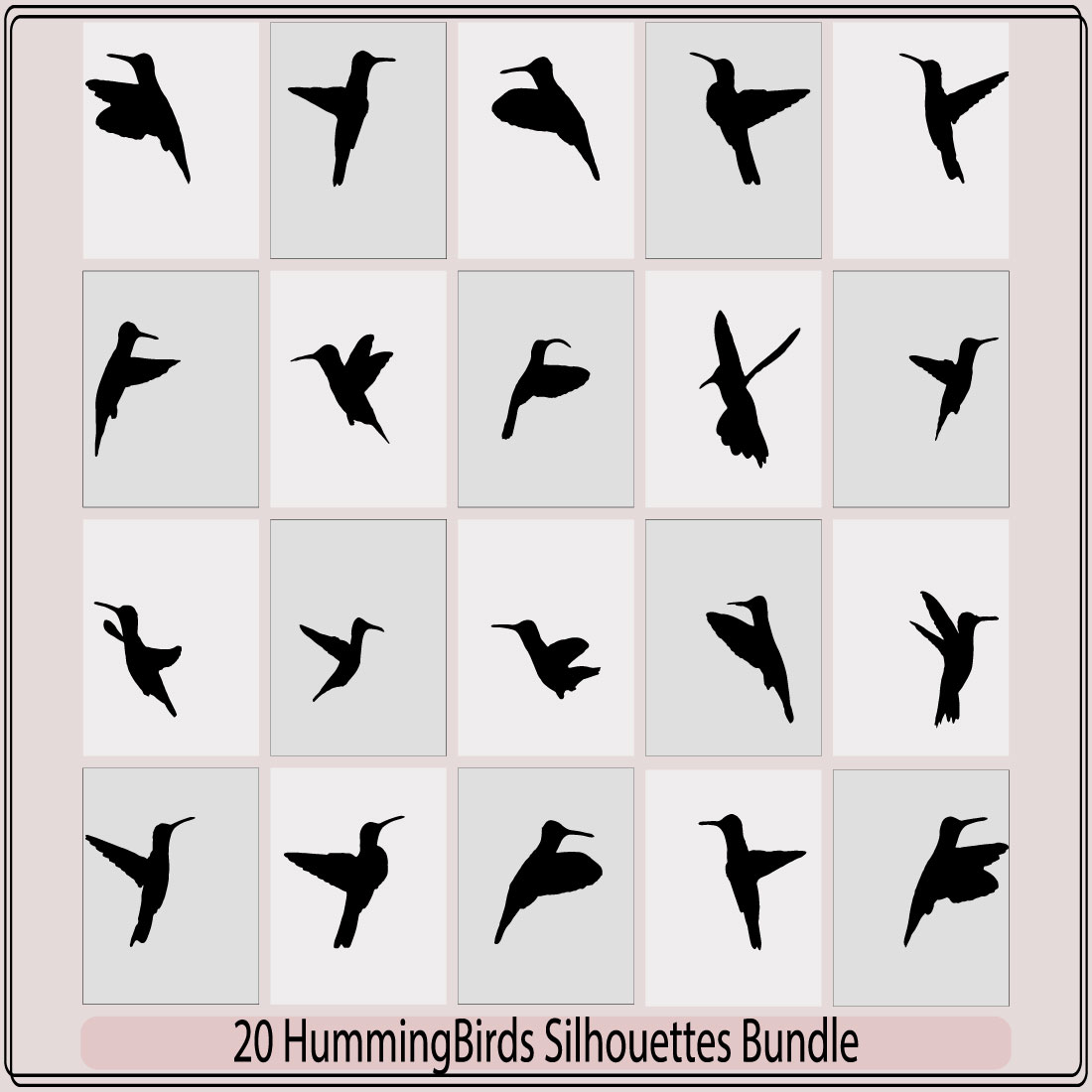 hummingbird silhouettes,humming bird silhouetteHumming Colibri Bird Icon Silhouette Illustration,Vector Collection of humming Bird Silhouettes preview image.