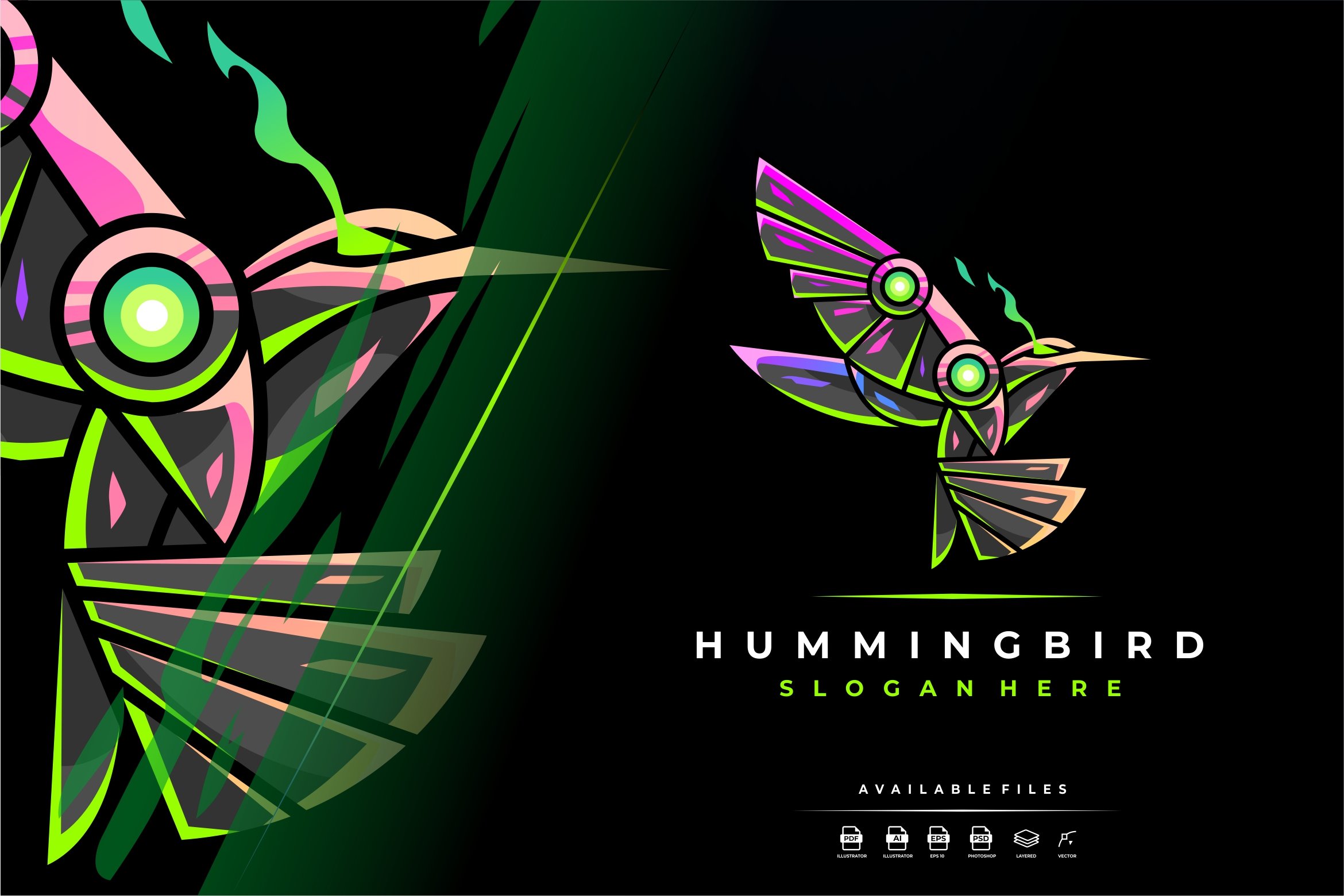 Robotic Hummingbird Mascot Logo cover image.