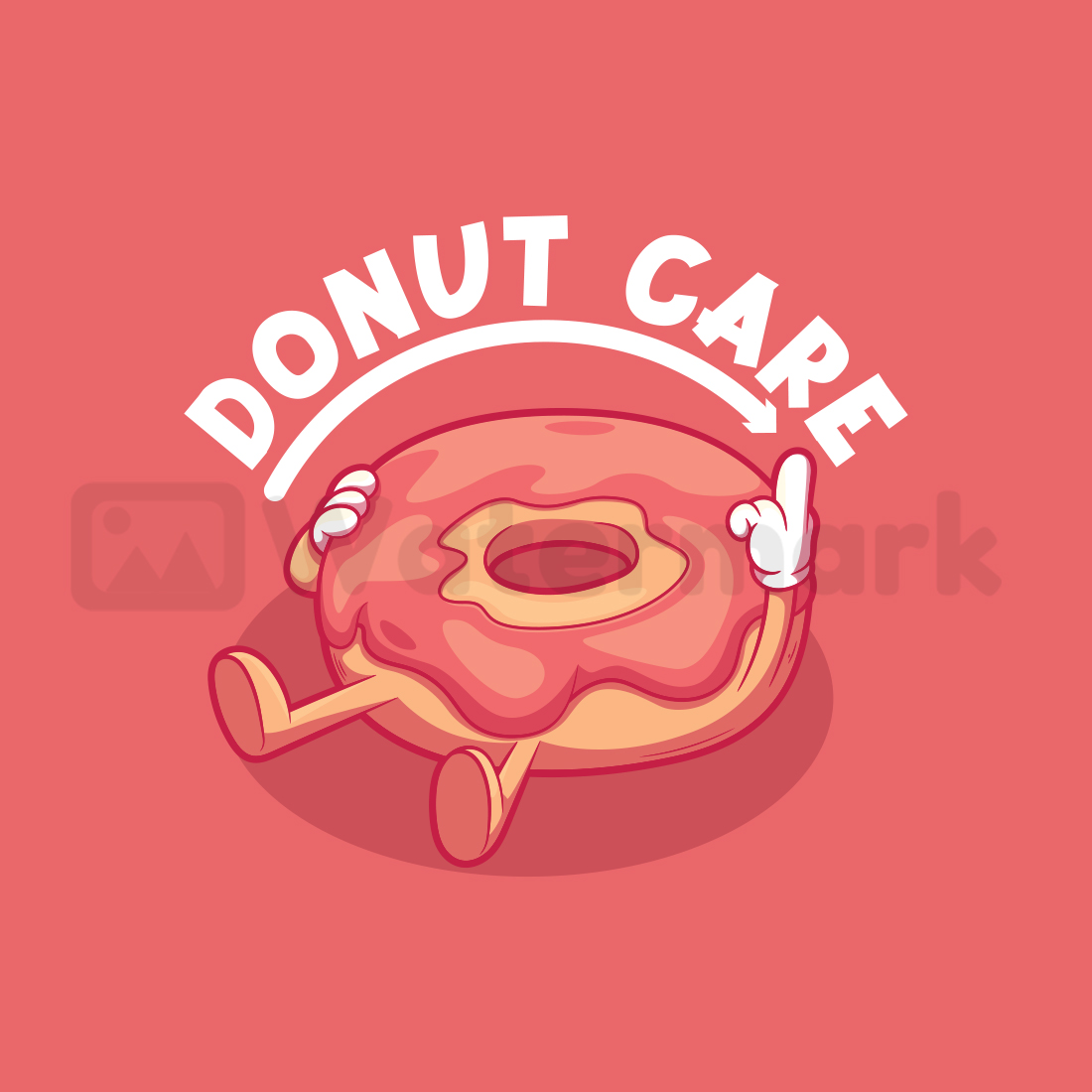 Donut with the words donut care on it.
