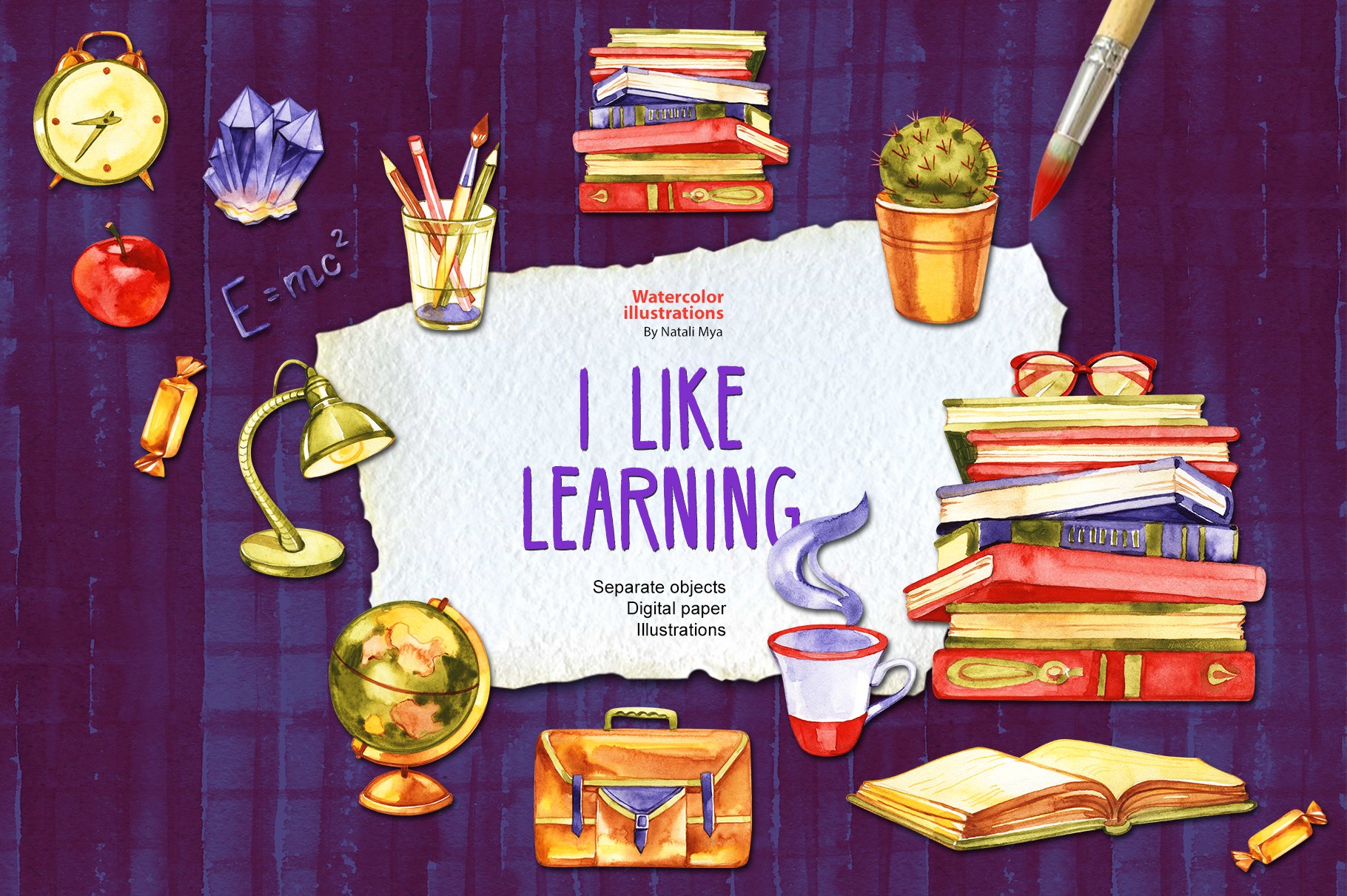 I like learning - watercolor set cover image.