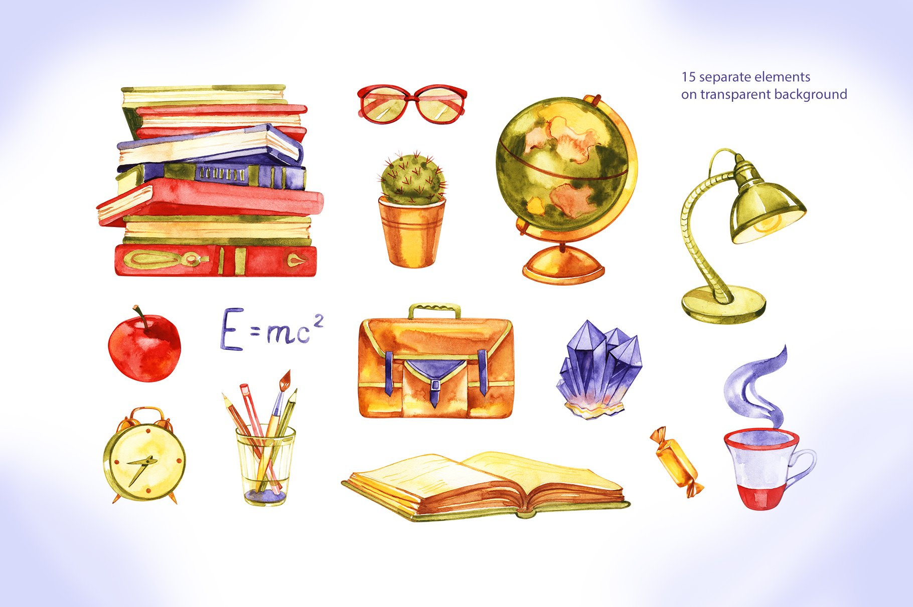 I like learning - watercolor set preview image.