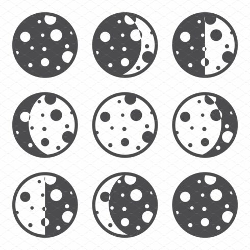Moon phases icons. cover image.