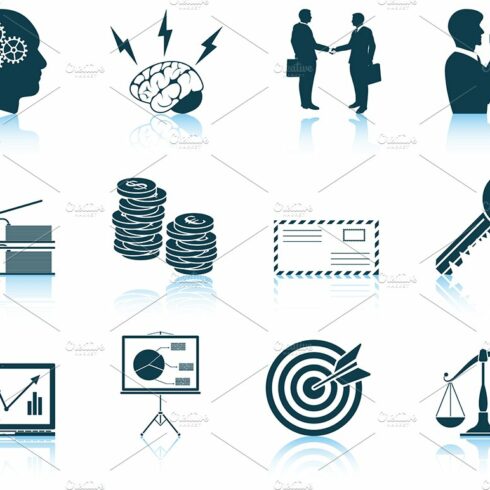 Set of 12 Business Icons cover image.