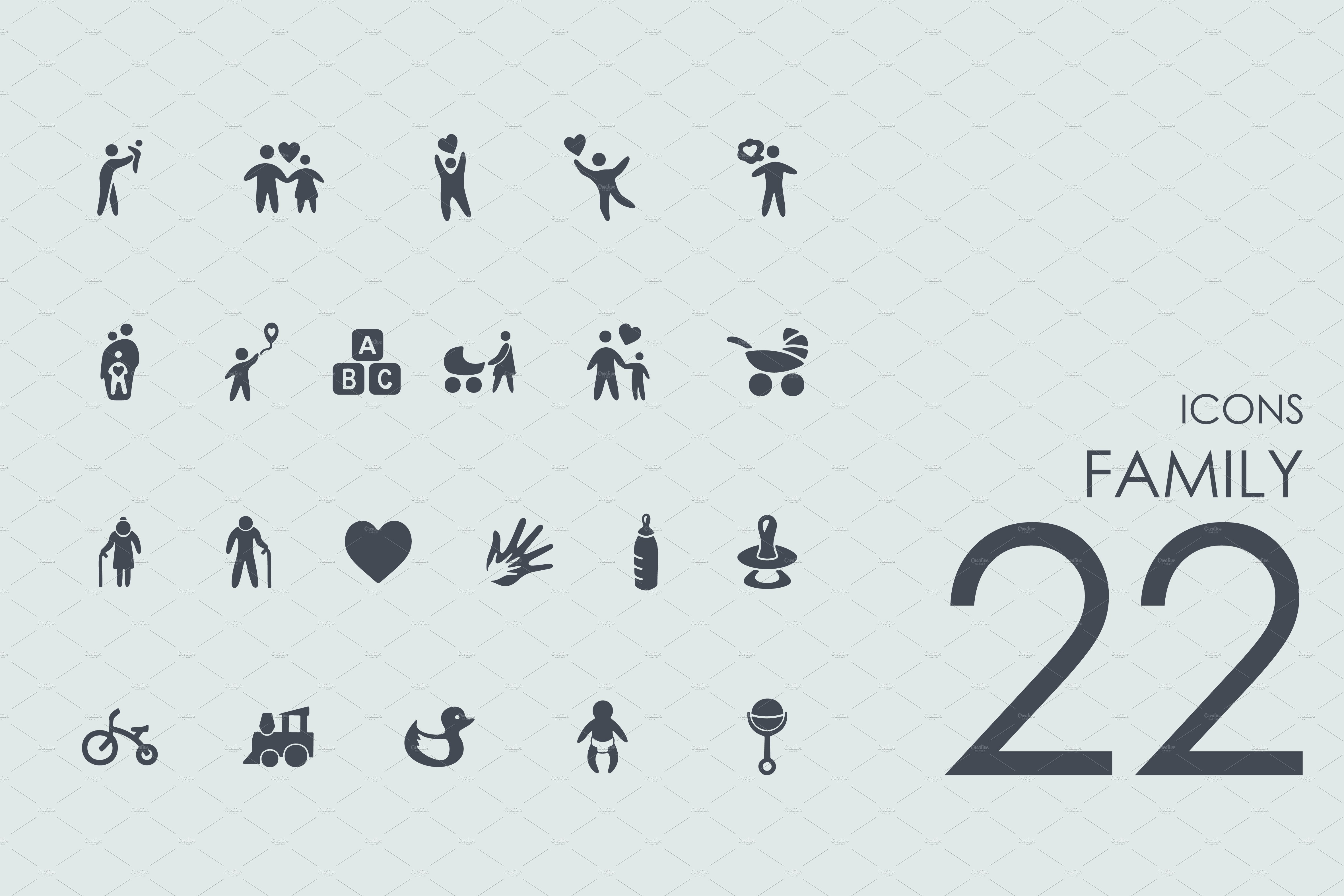 22 Family icons cover image.