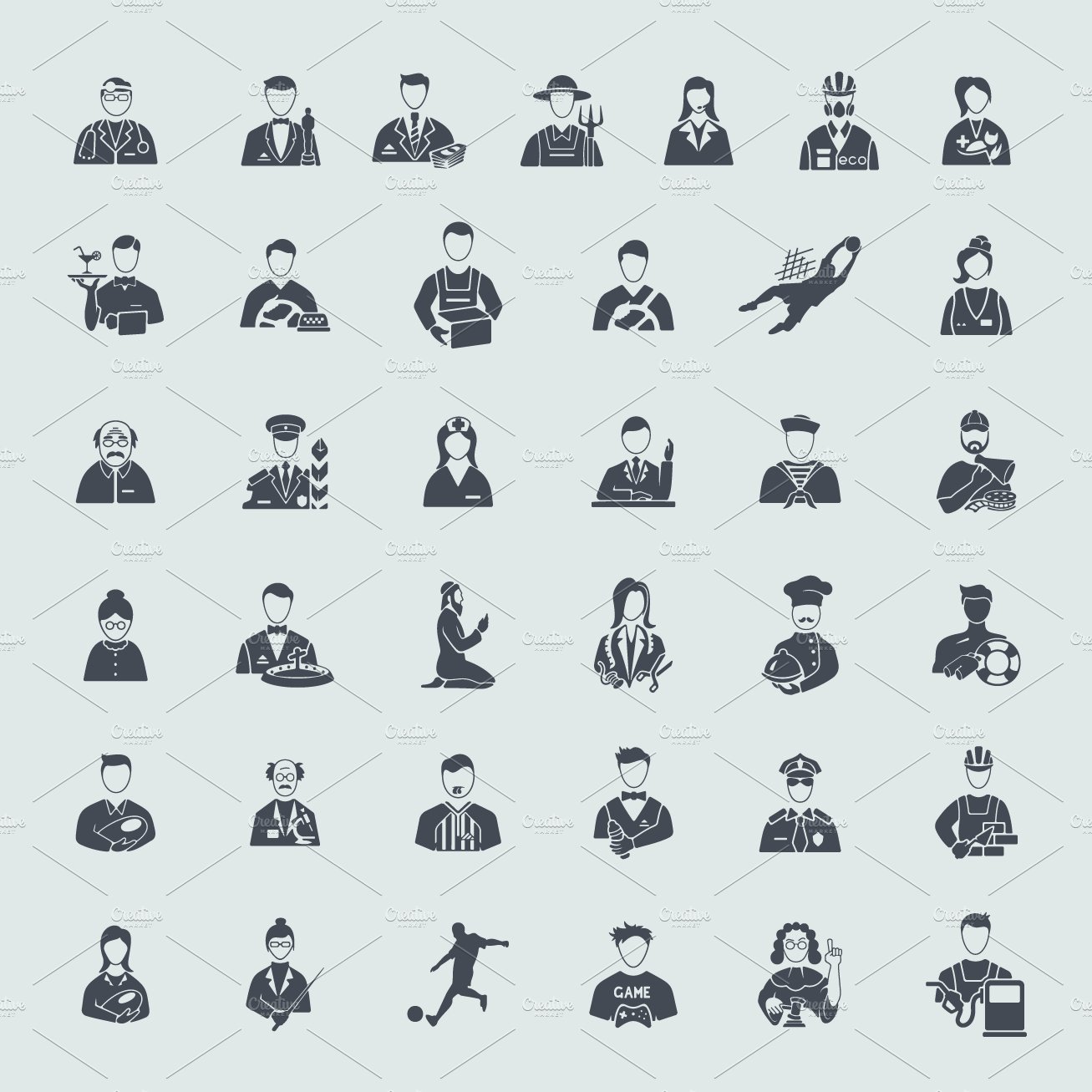 37 professions icons preview image.