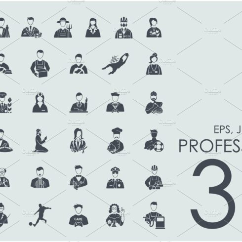 37 professions icons cover image.