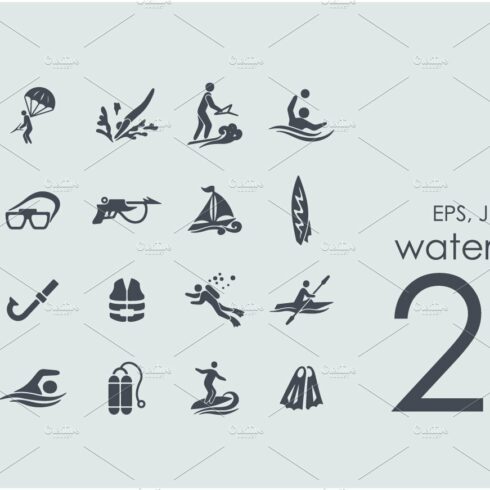 20 water sports icons cover image.