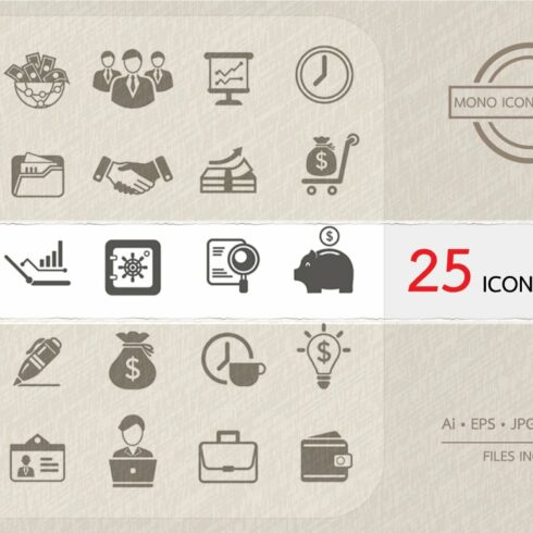 Business and finance icons set. cover image.