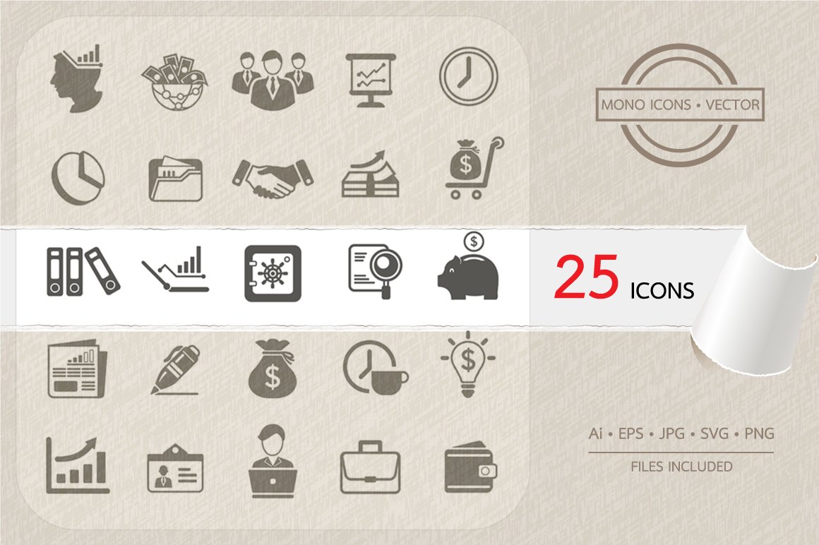 Business and finance icons set. cover image.