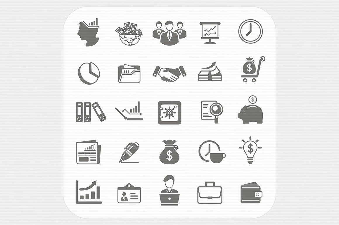 Business and finance icons set. preview image.