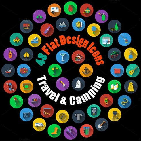 48 Travel and Camping Icons cover image.
