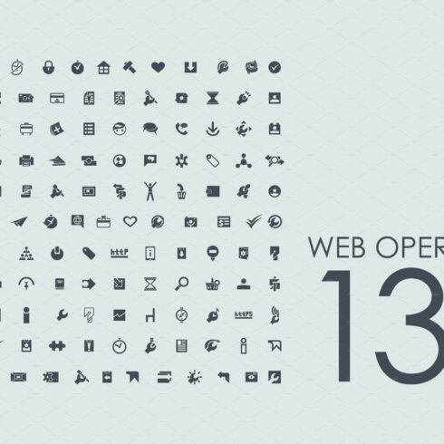 135 Web Operation icons cover image.