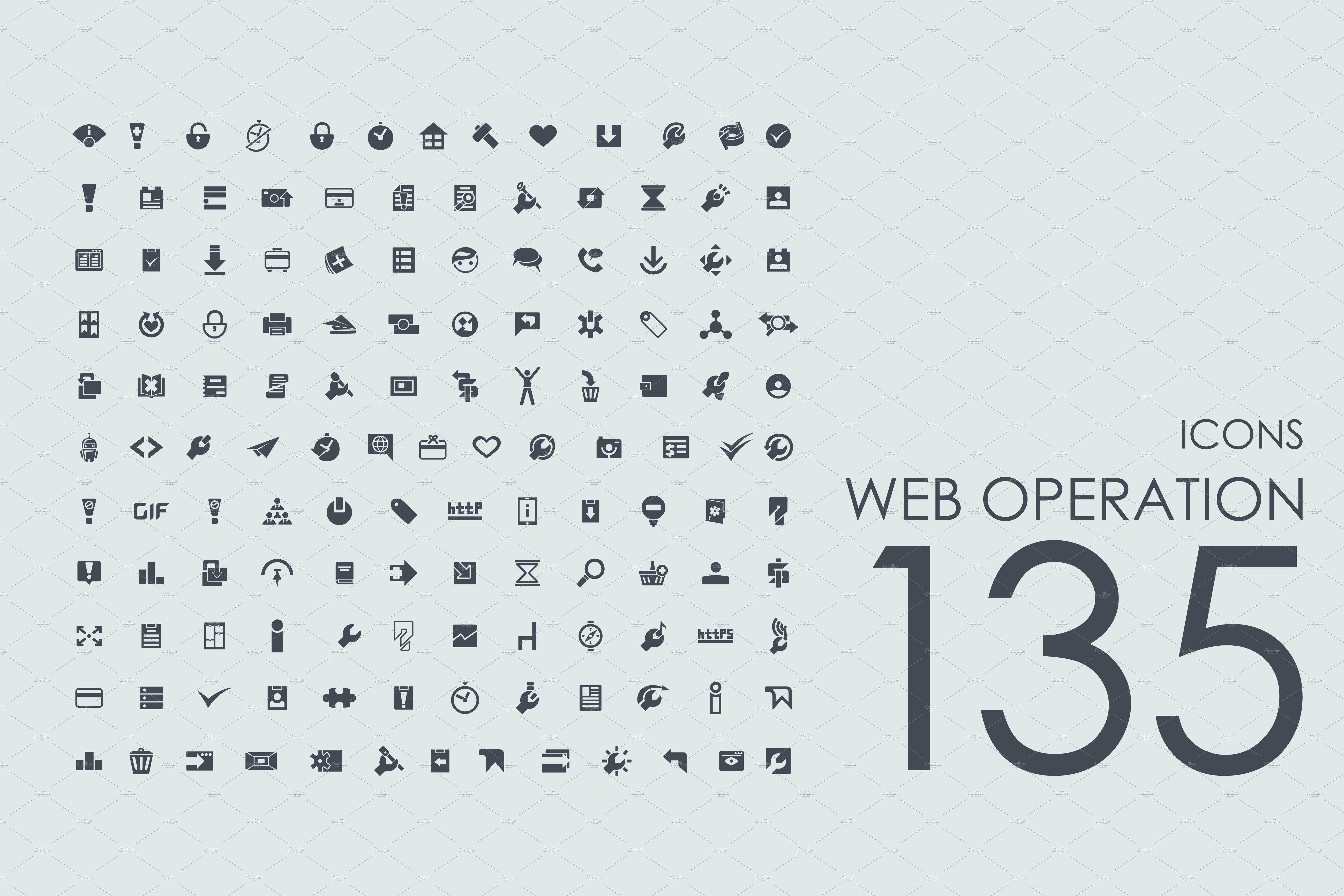 135 Web Operation icons cover image.