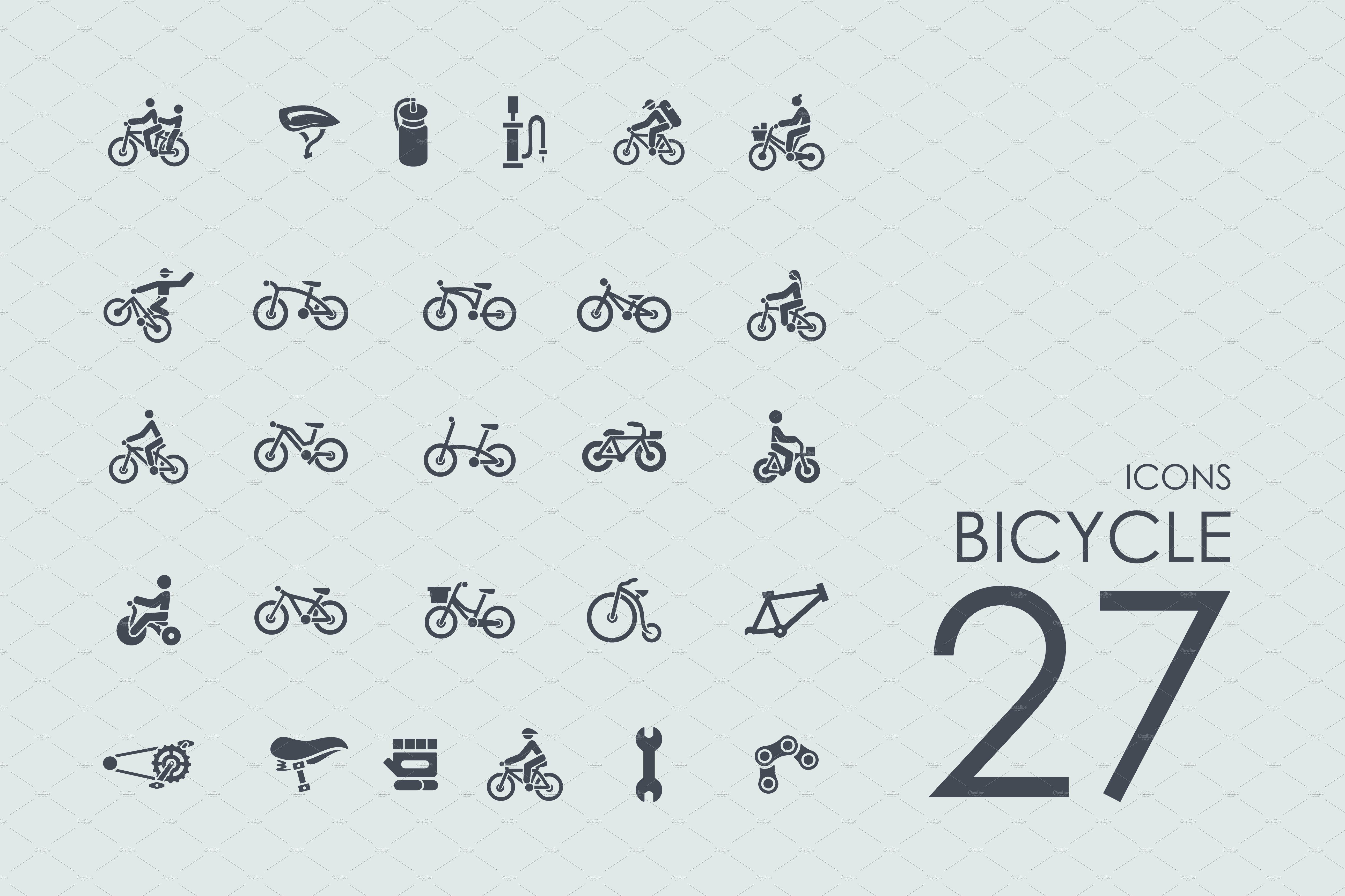 27 Bicycle icons cover image.