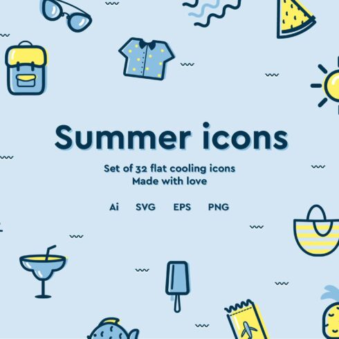 Curvy summer icons cover image.