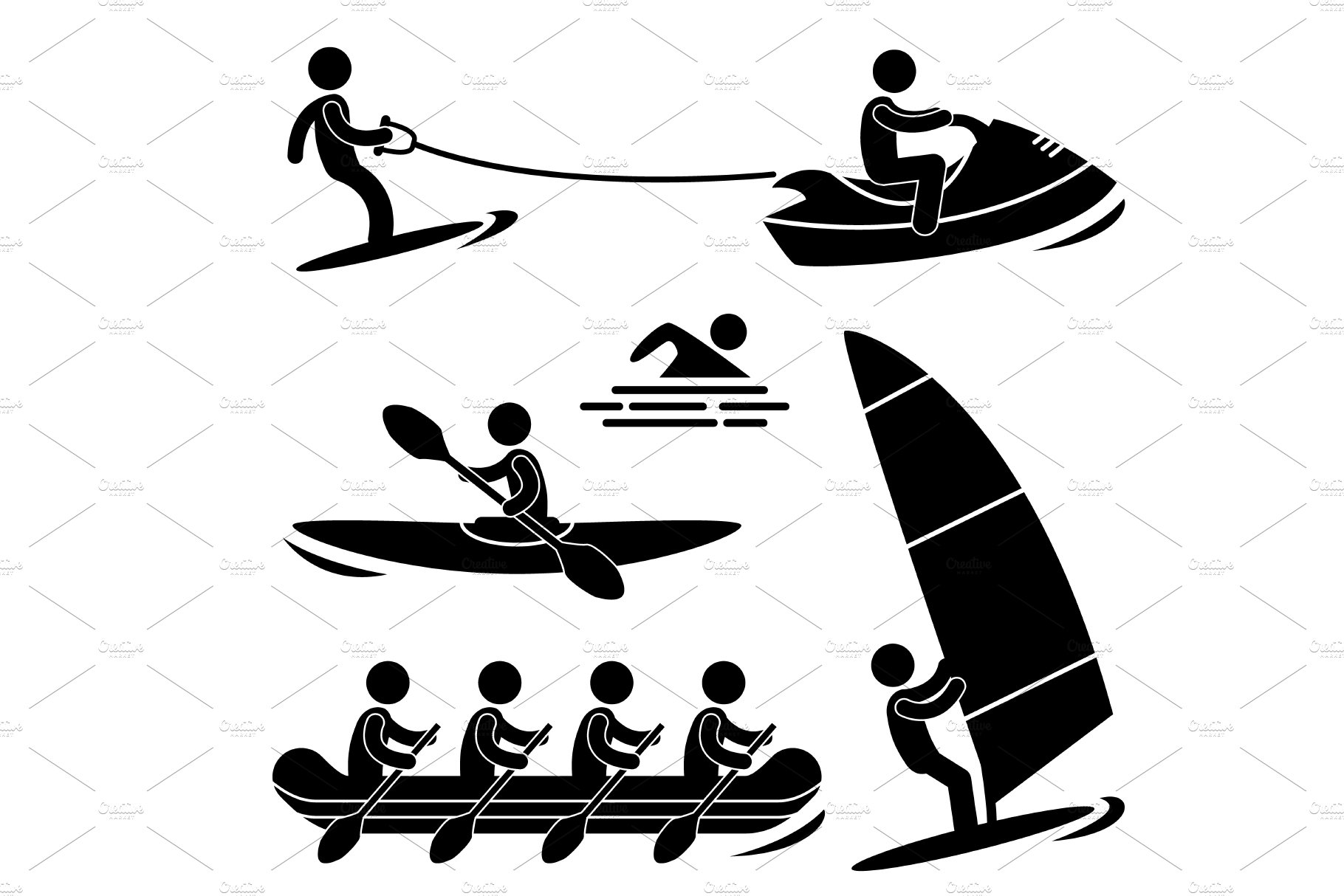Water Sea Sports Surfing Rowing Set cover image.