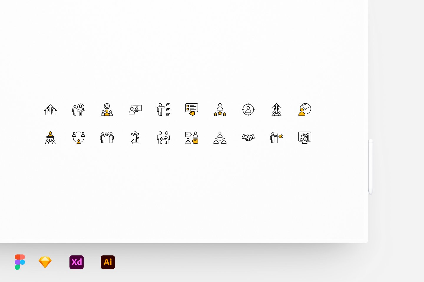Team Work - Stroke Icons preview image.