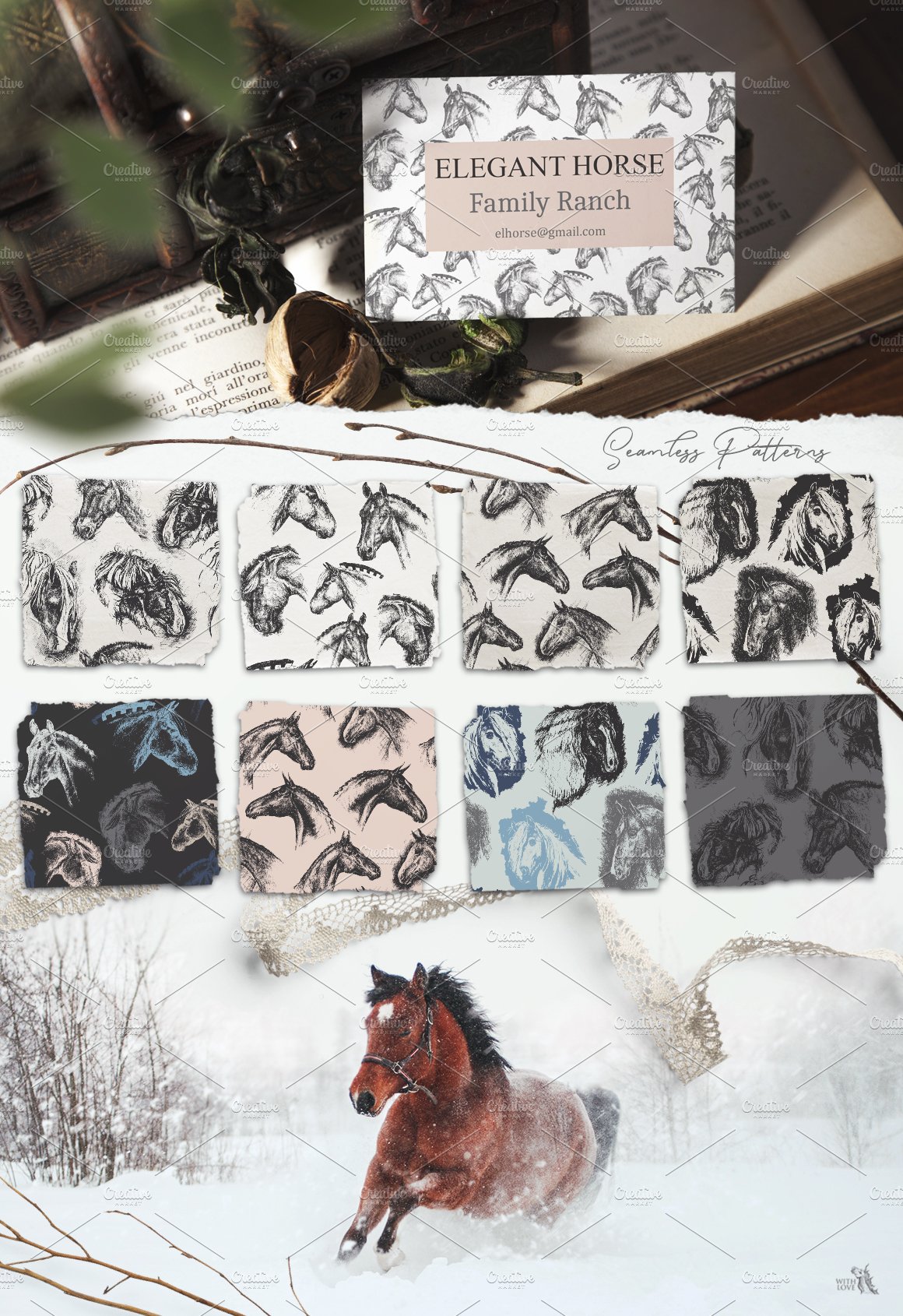 Ink Horses Graphic Collection preview image.