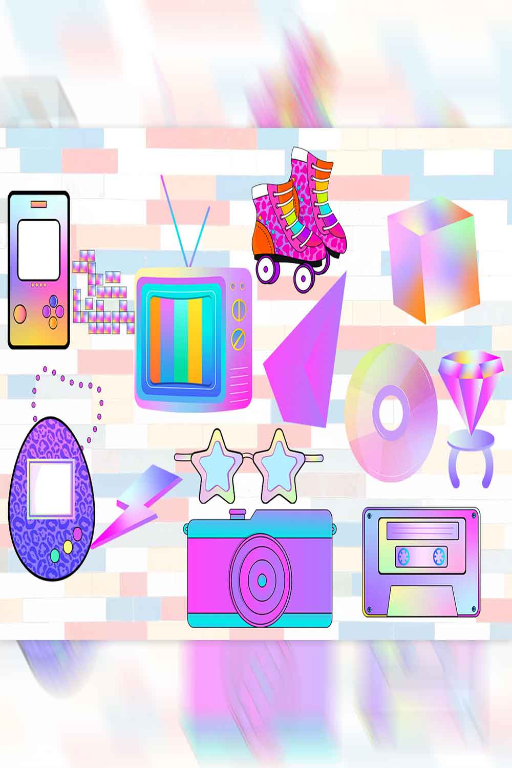 Retro Nostalgic 90'S Clipart Set pinterest preview image.