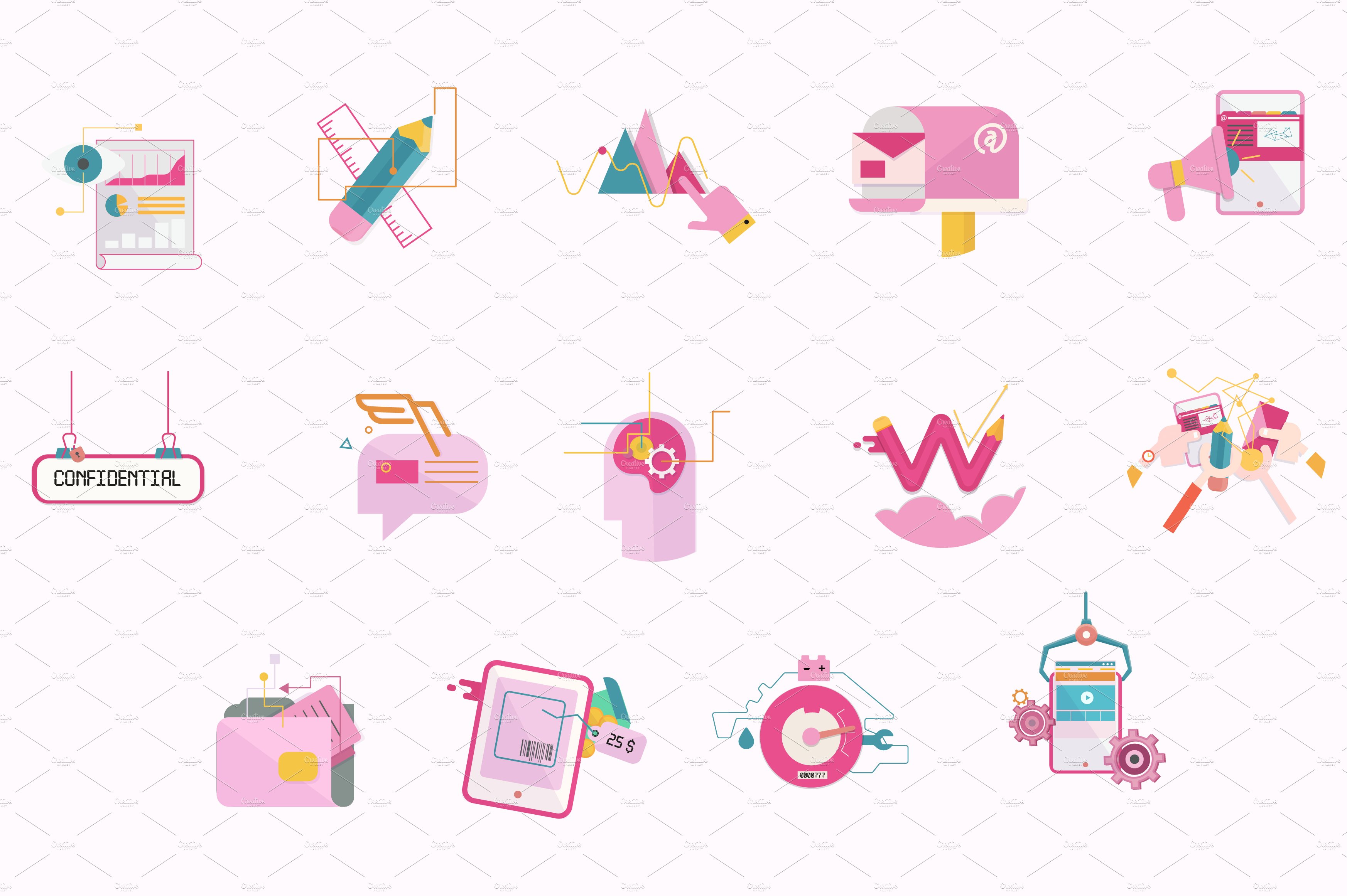 Icons for web design cover image.