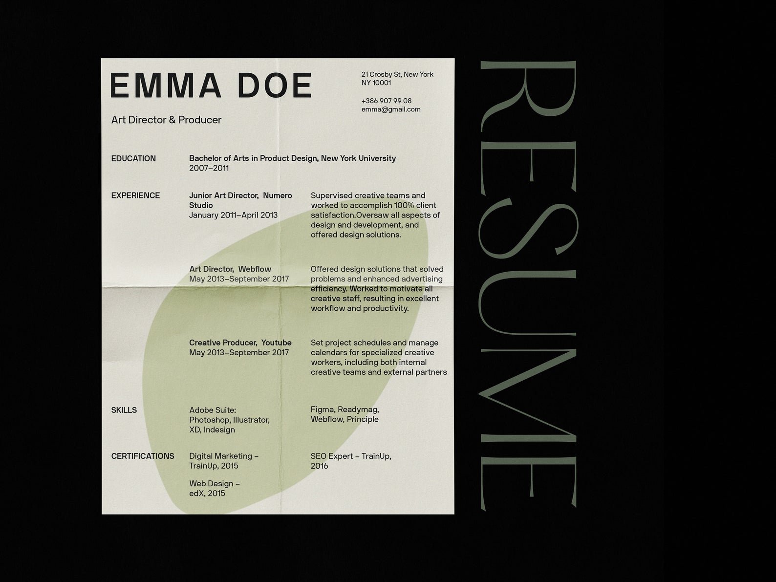 Green Resume Template cover image.