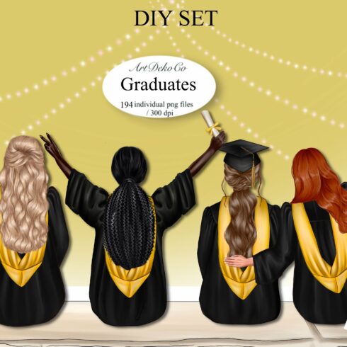 Graduation Girls Clip Art cover image.