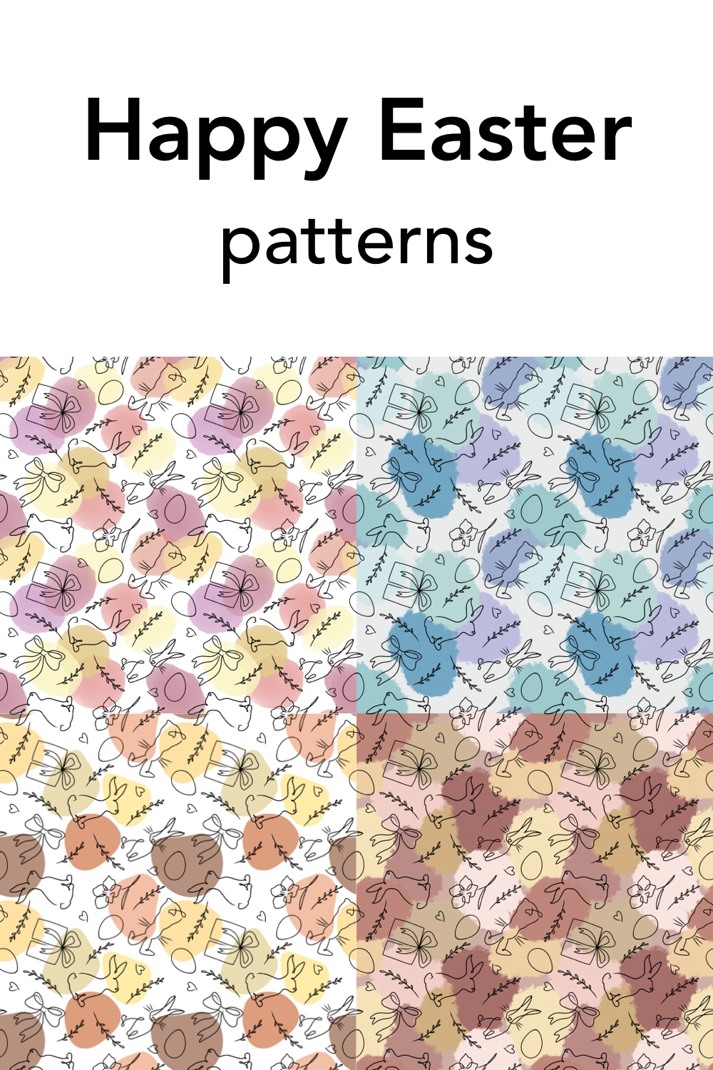 Easter patterns pinterest preview image.
