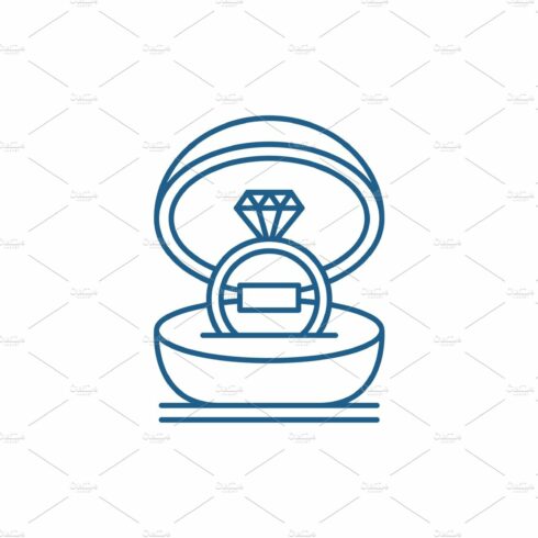 Marriage ceremony line icon concept cover image.