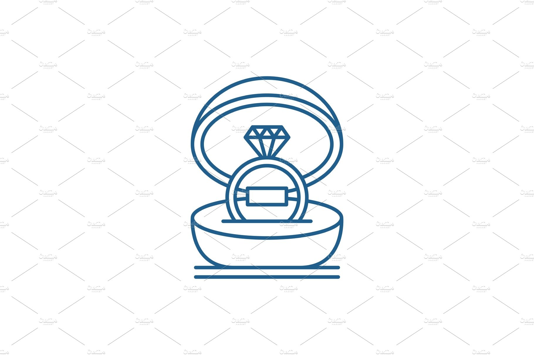 Marriage ceremony line icon concept cover image.