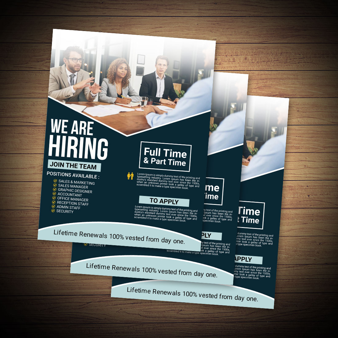 Set of three flyers for a business meeting.