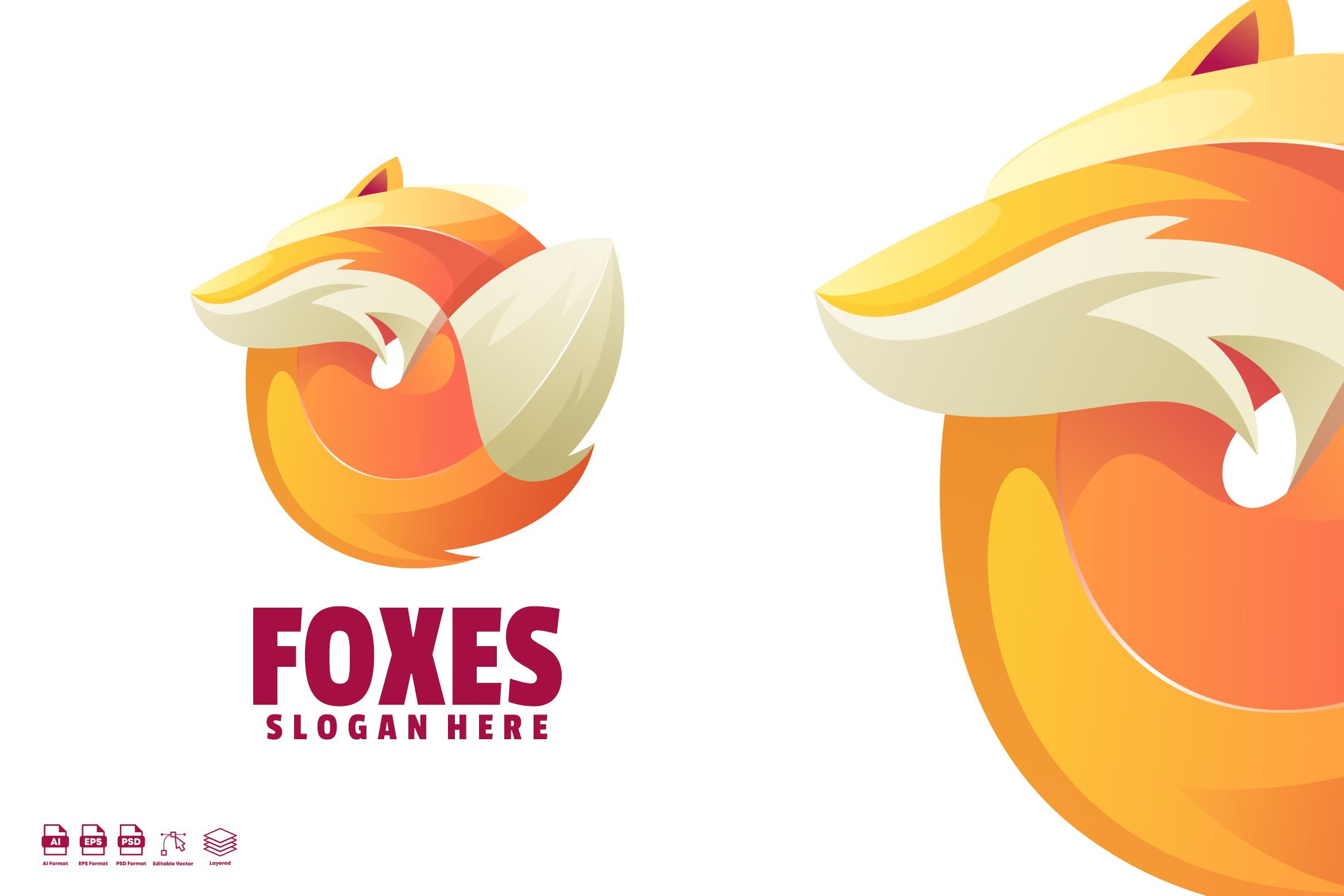 Foxes Gradient Logo Design cover image.