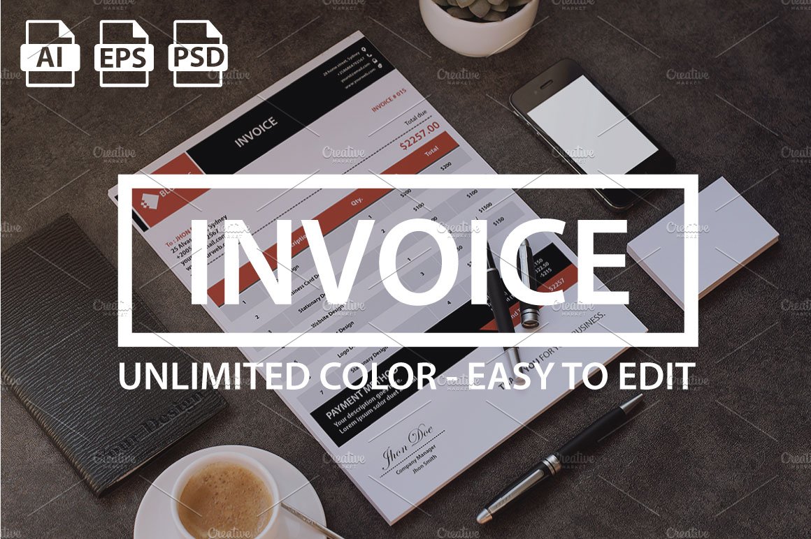 (40% Off) Simple & Clean Invoice preview image.
