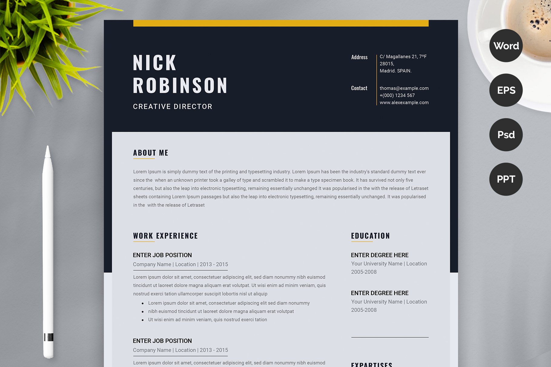 Clean Resume/CV cover image.