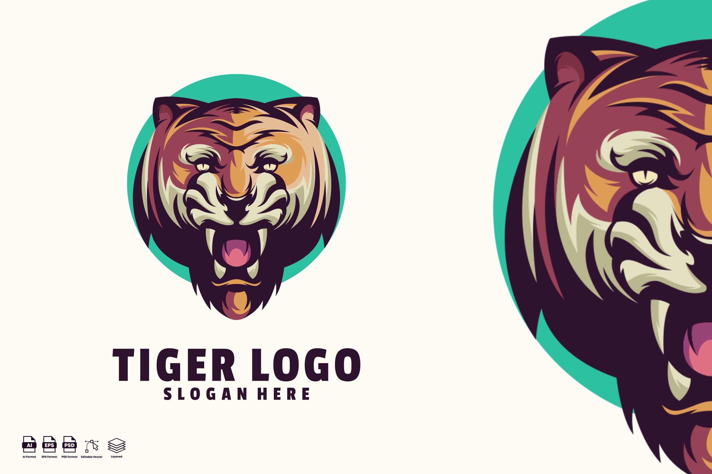 Tiger logo template cover image.