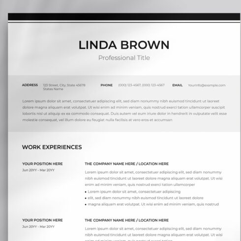 Executive Resume Template / CV cover image.