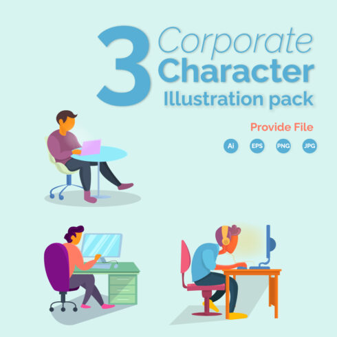 Corporate Character Illustration pack cover image.