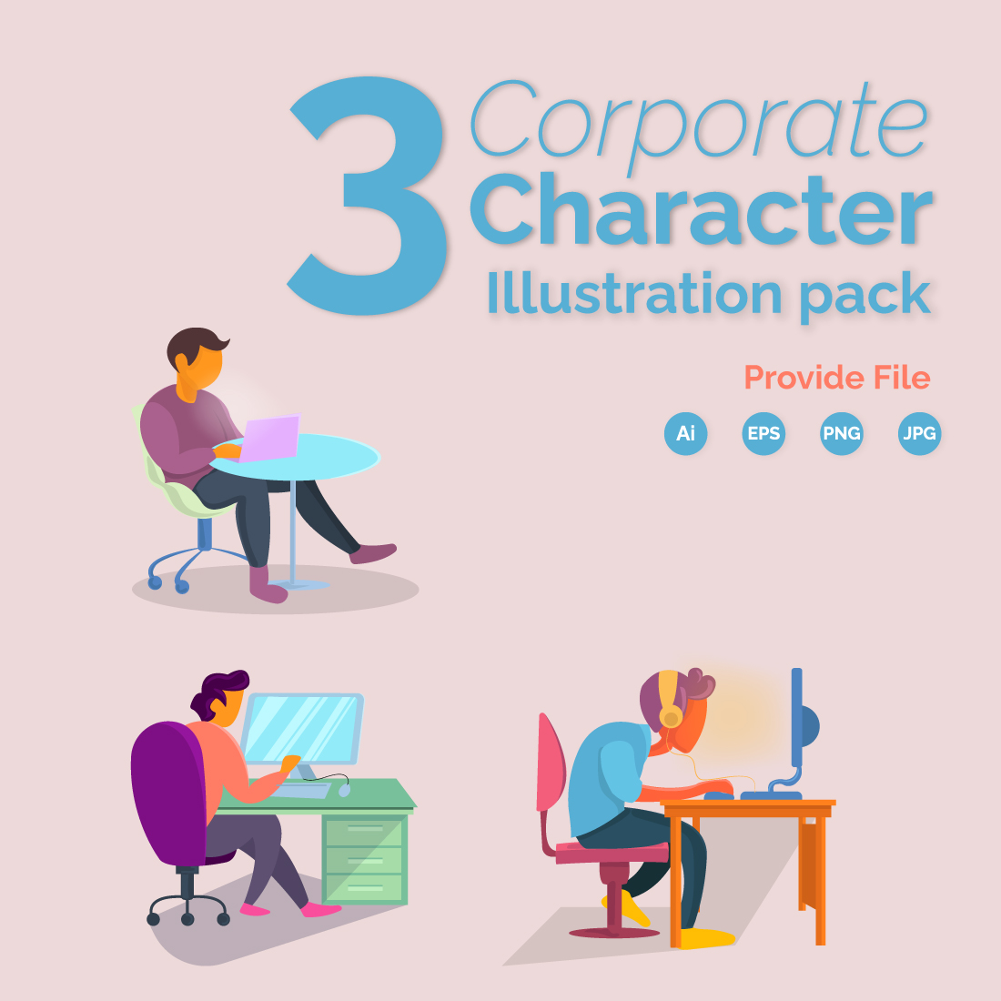 Corporate Character Illustration pack preview image.