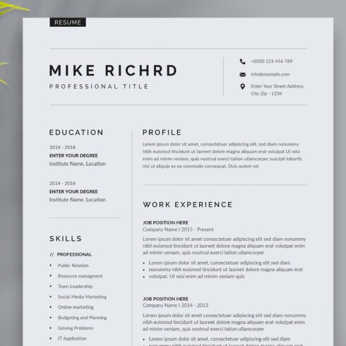 Clean Resume CV cover image.