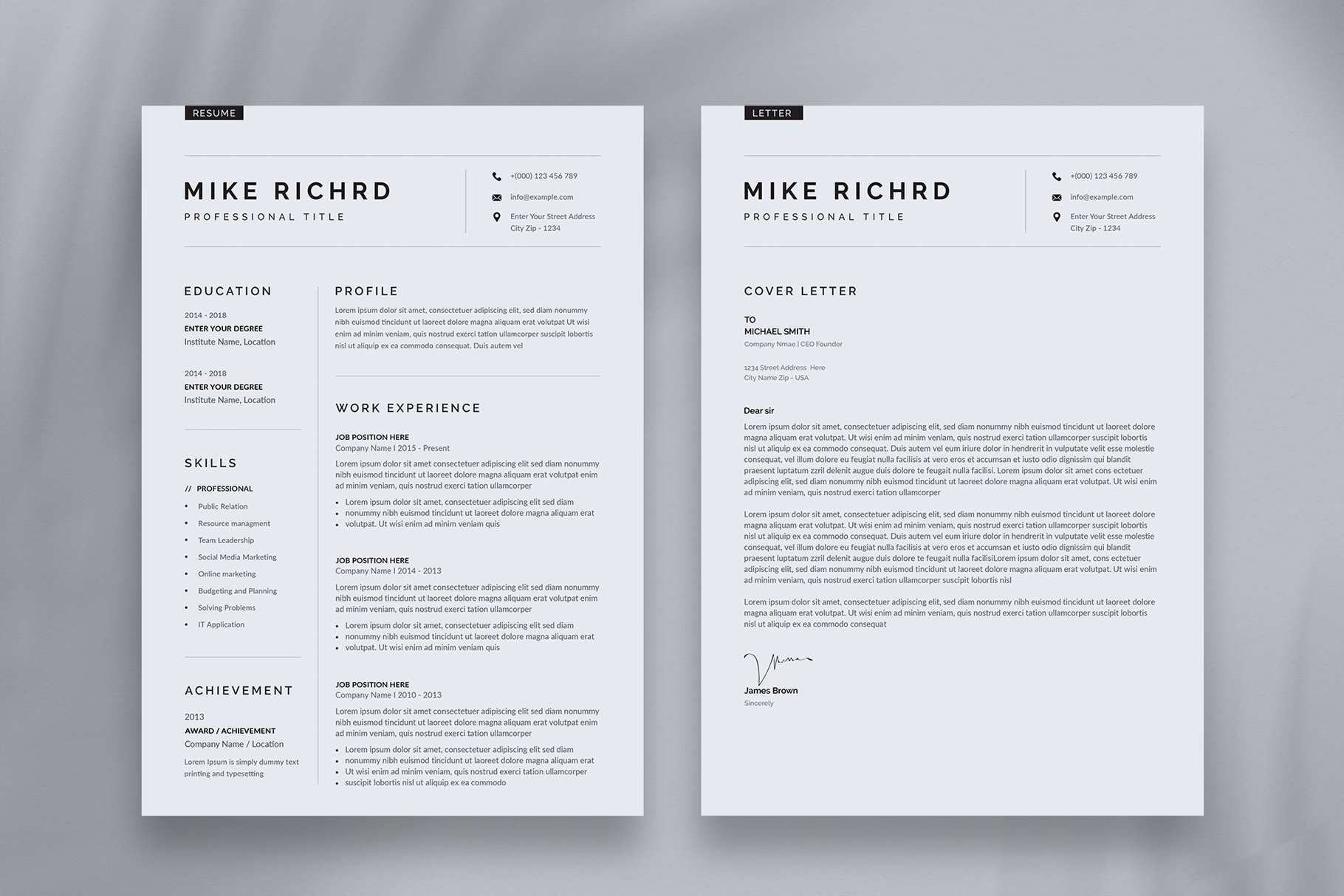 Clean Resume CV preview image.