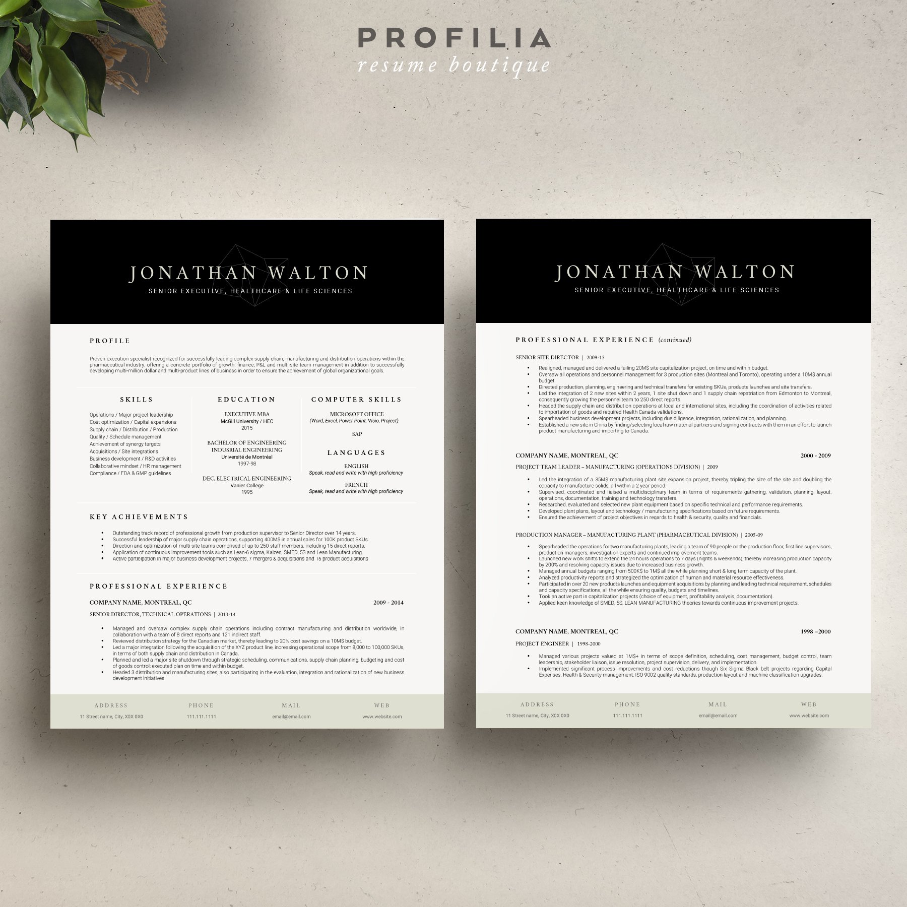 Word Resume & Cover letter Template preview image.