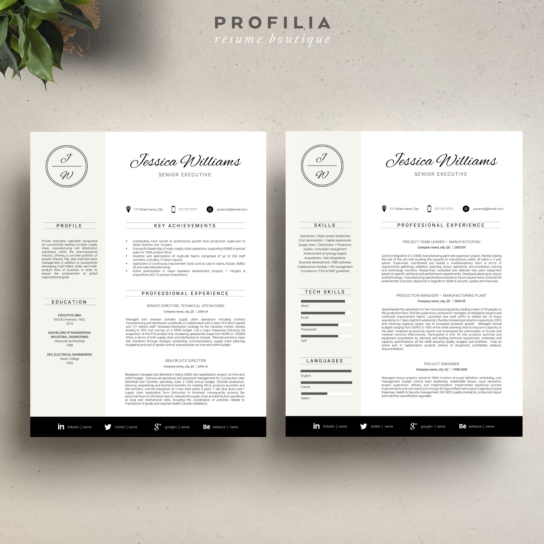 Word Resume & Cover letter Template preview image.