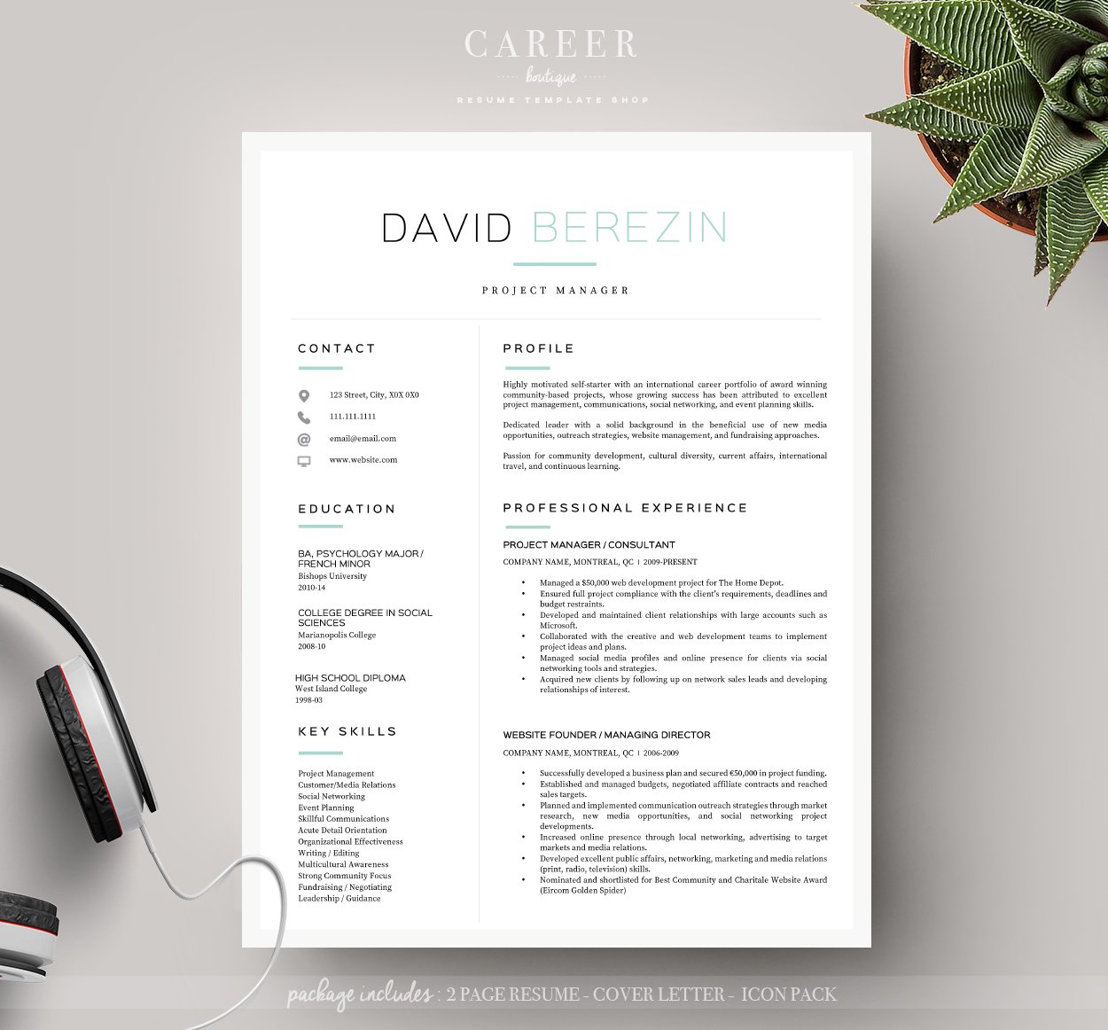Modern resume & CoverLetter Template cover image.