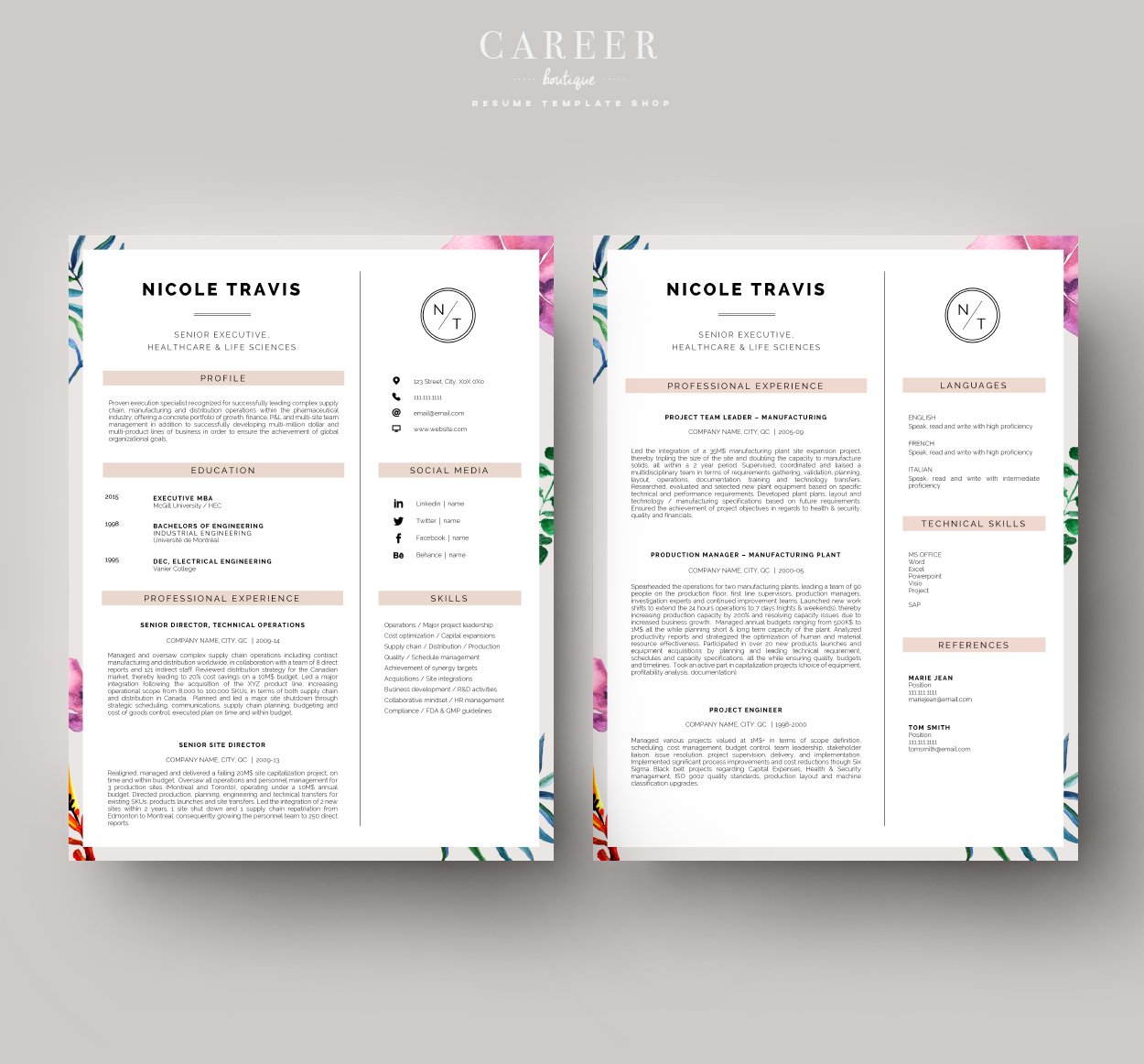 Modern Resume & CoverLetter Template preview image.