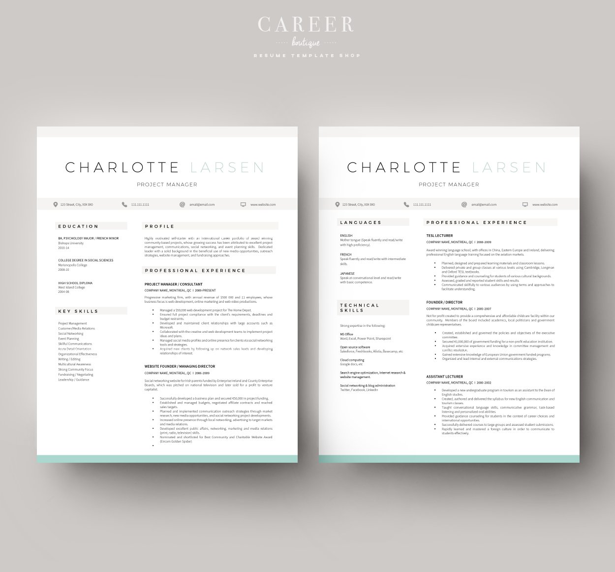 Modern Resume & CoverLetter Template preview image.