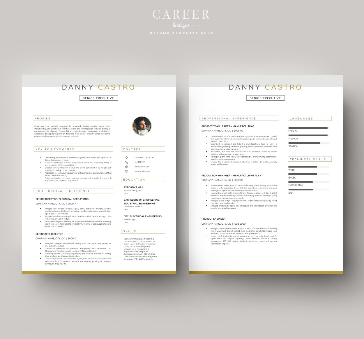 Modern Resume & Coverletter Template preview image.