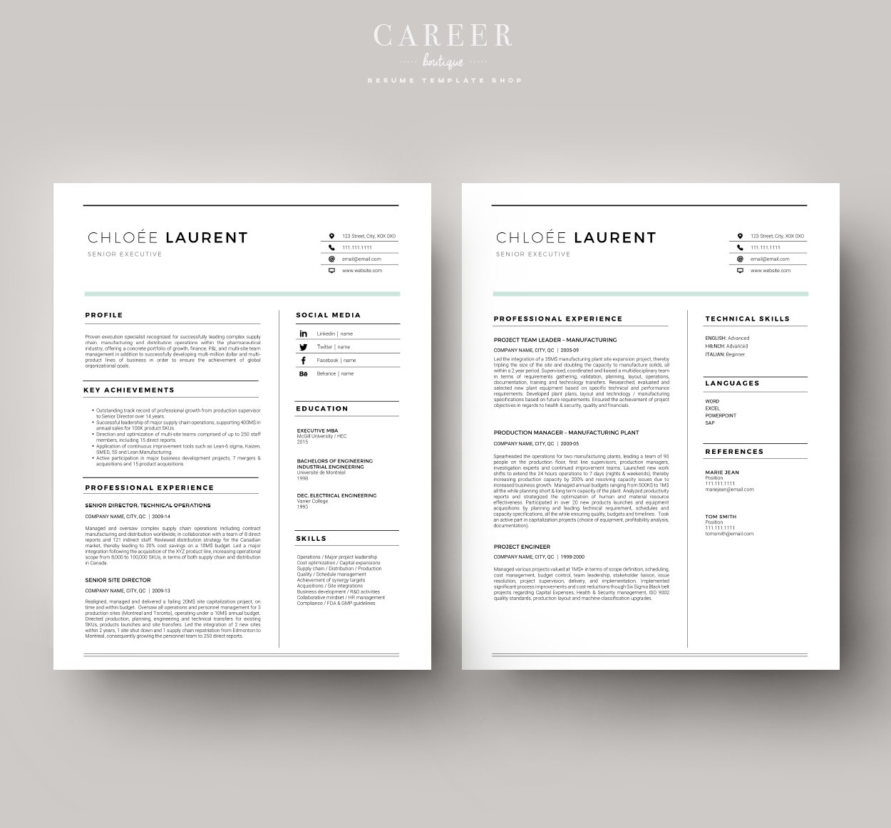 Modern Resume & CoverLetter Template preview image.